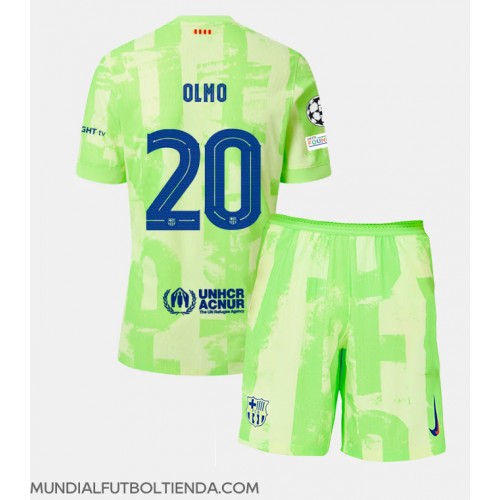 Camiseta Barcelona Dani Olmo #20 Tercera Equipación Replica 2024-25 para niños mangas cortas (+ Pantalones cortos)